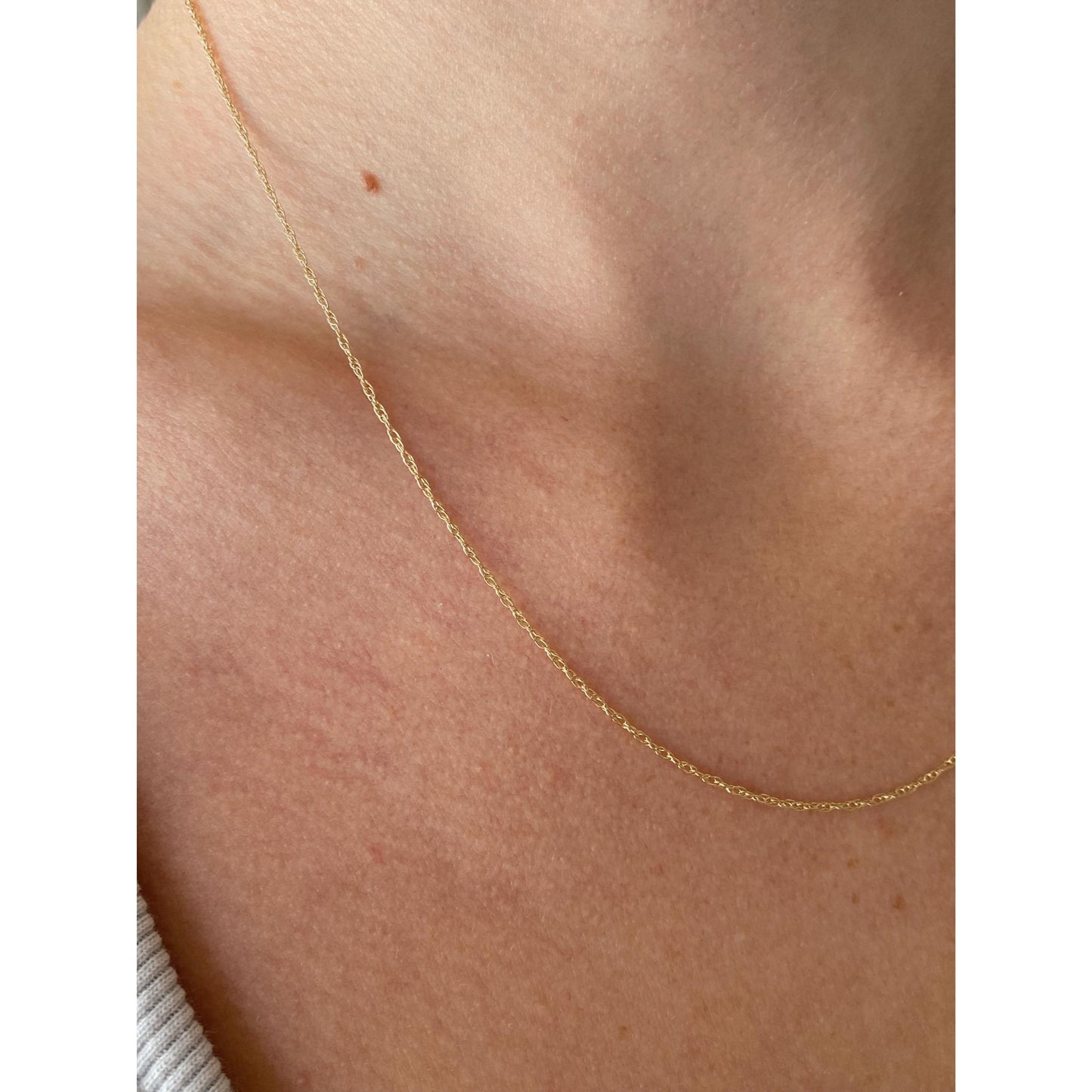 Vintage Solid 14k Yellow Gold Dainty Chain Necklace - 18.25 inches