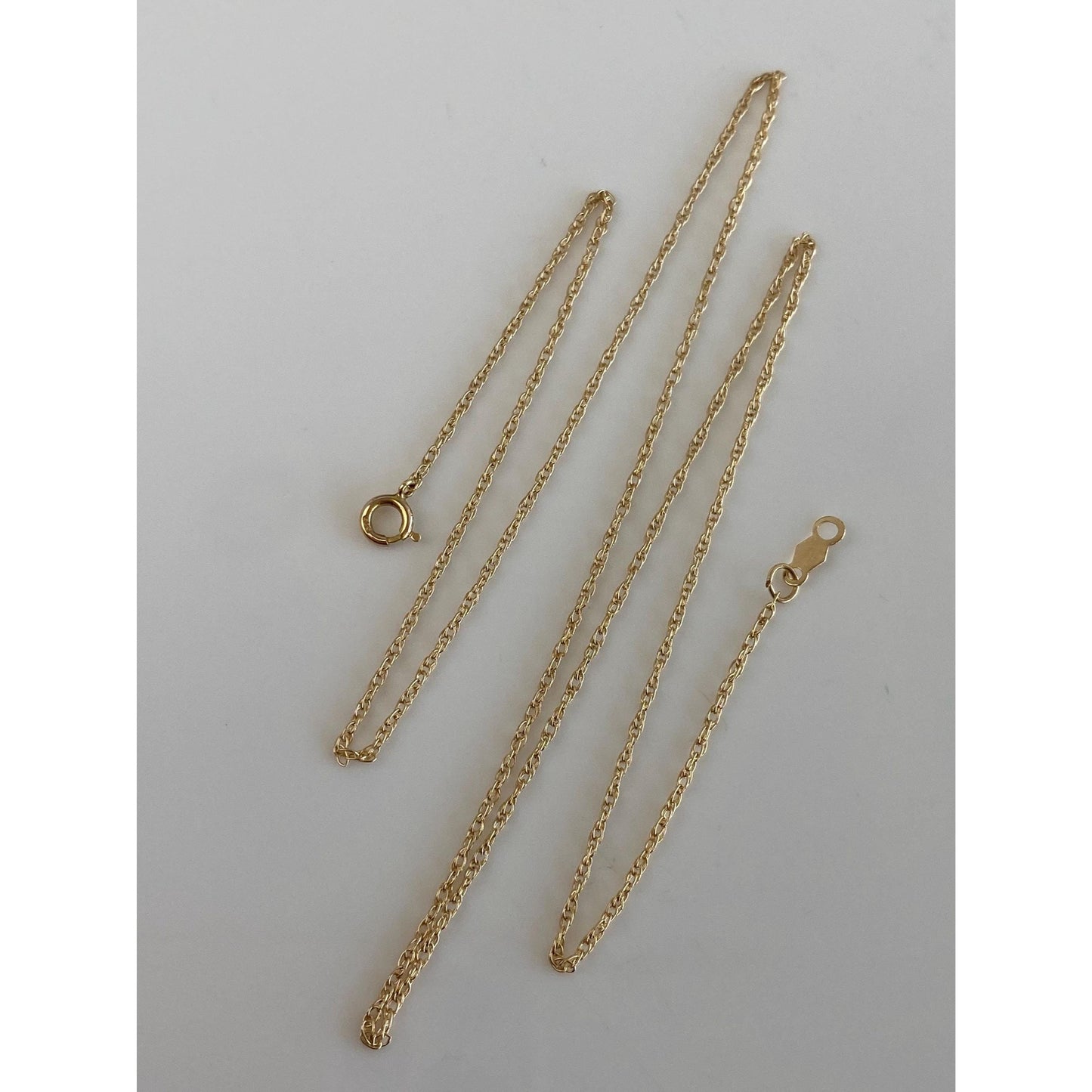 Vintage Solid 14k Yellow Gold Dainty Chain Necklace - 18.25 inches