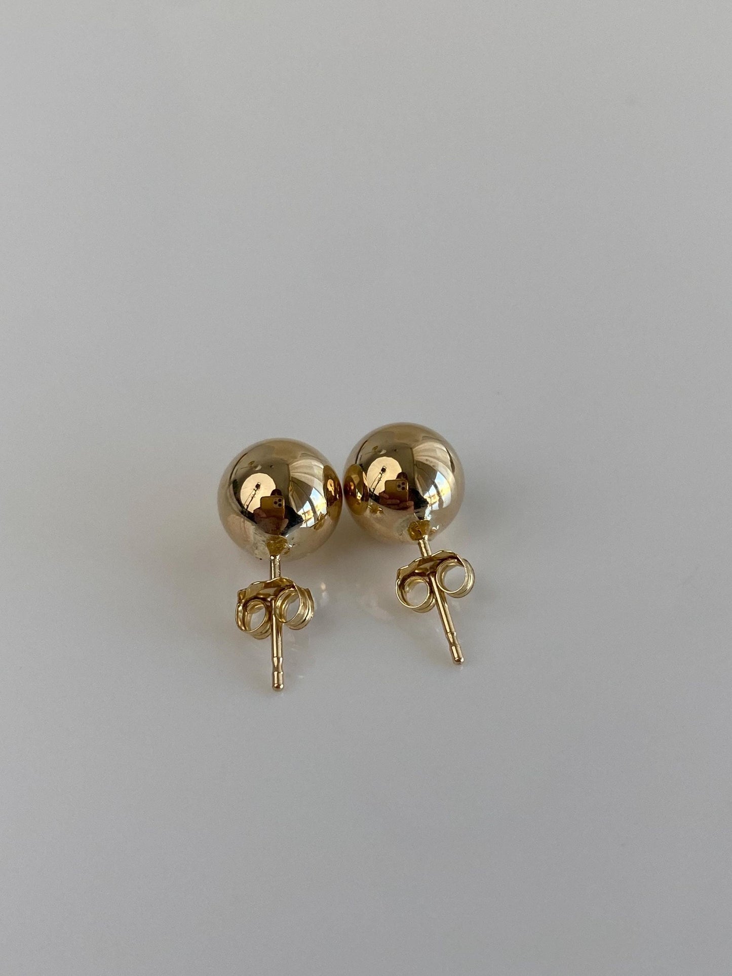 Vintage 14k Yellow Gold Large Ball Stud Earrings