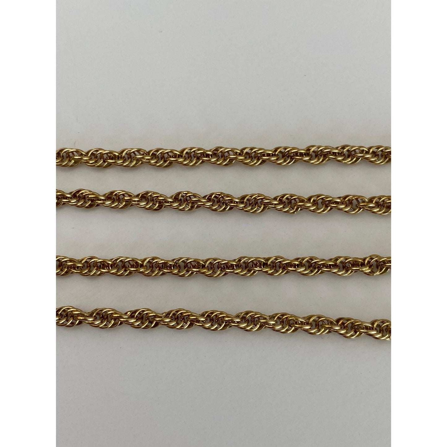 Solid 18k Yellow Gold Rope Chain Necklace - 19.75 inches