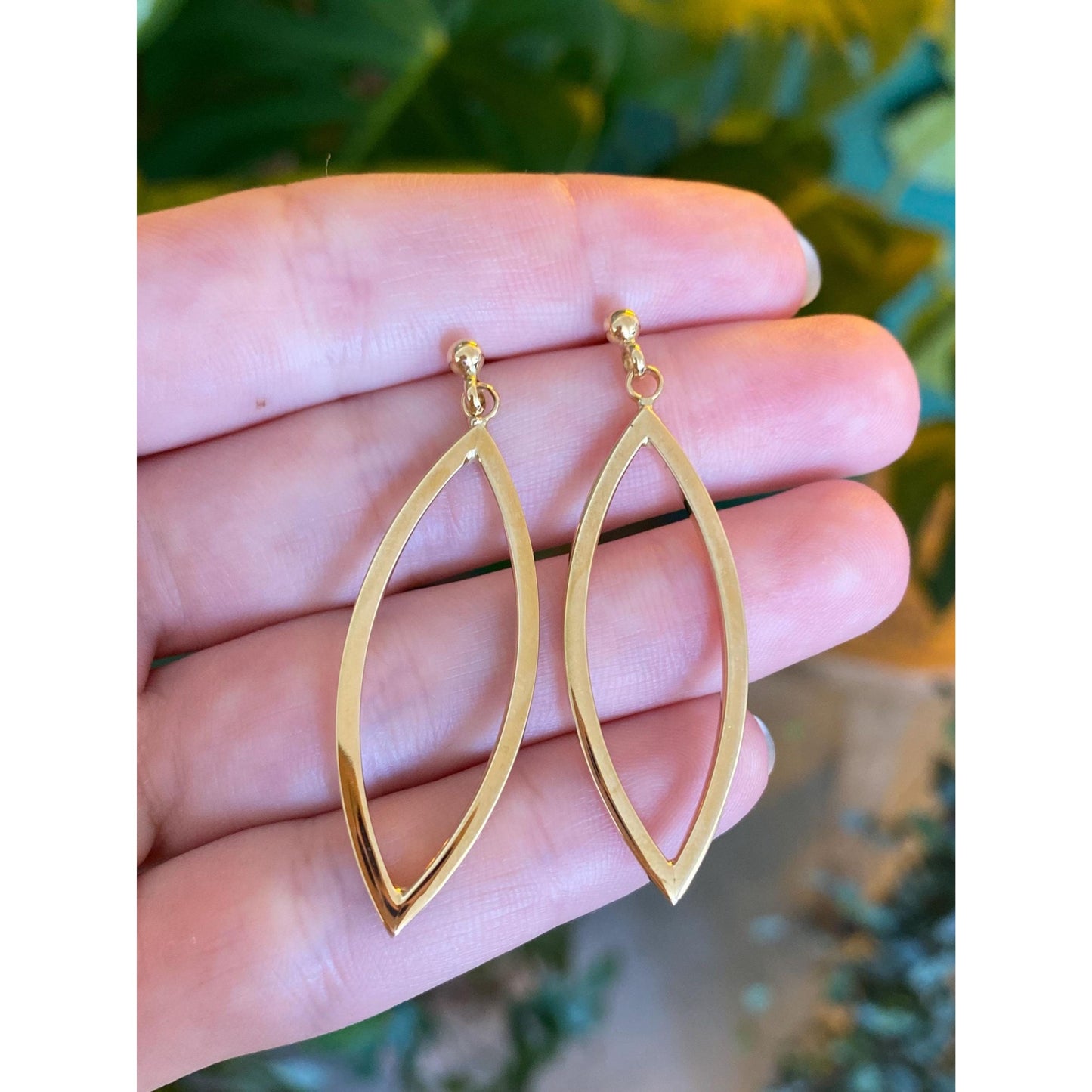 Vintage 14k Yellow Gold Drop Dangle Earrings