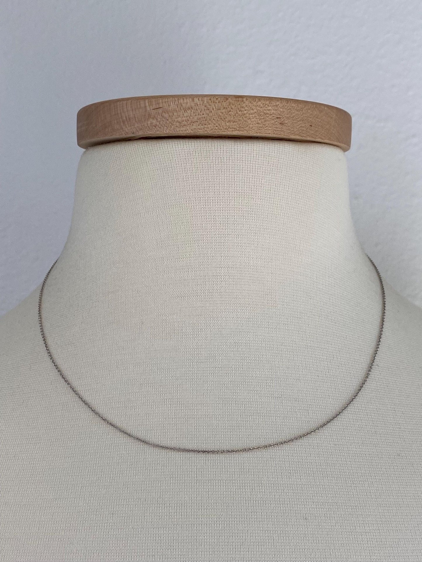 Solid 14k White Gold Tight Rolo Chain Necklace - 18 inches