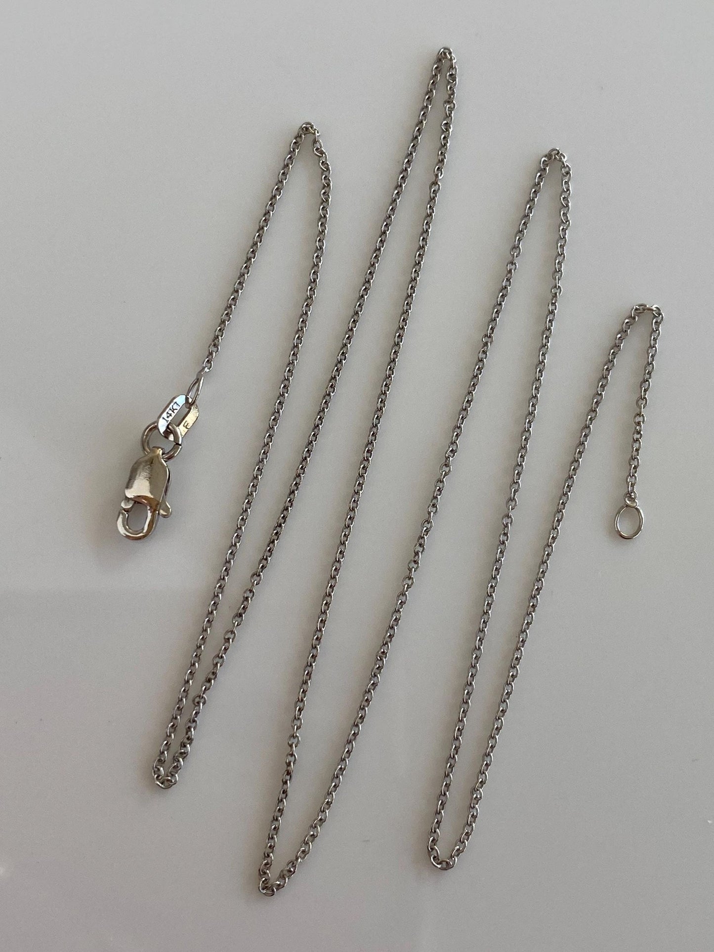 Solid 14k White Gold Tight Rolo Chain Necklace - 18 inches