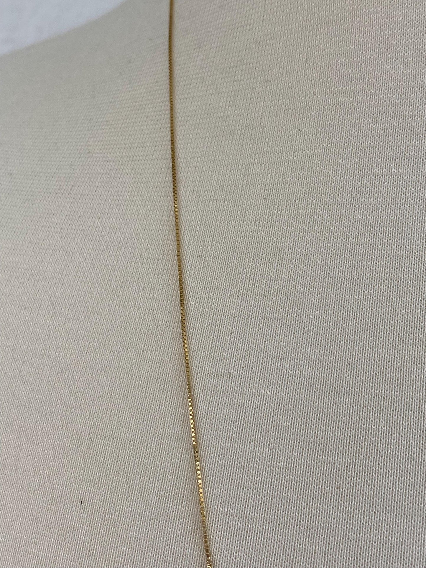 Vintage Solid 14k Yellow Gold Dainty Long Box Chain Necklace - 36 inches