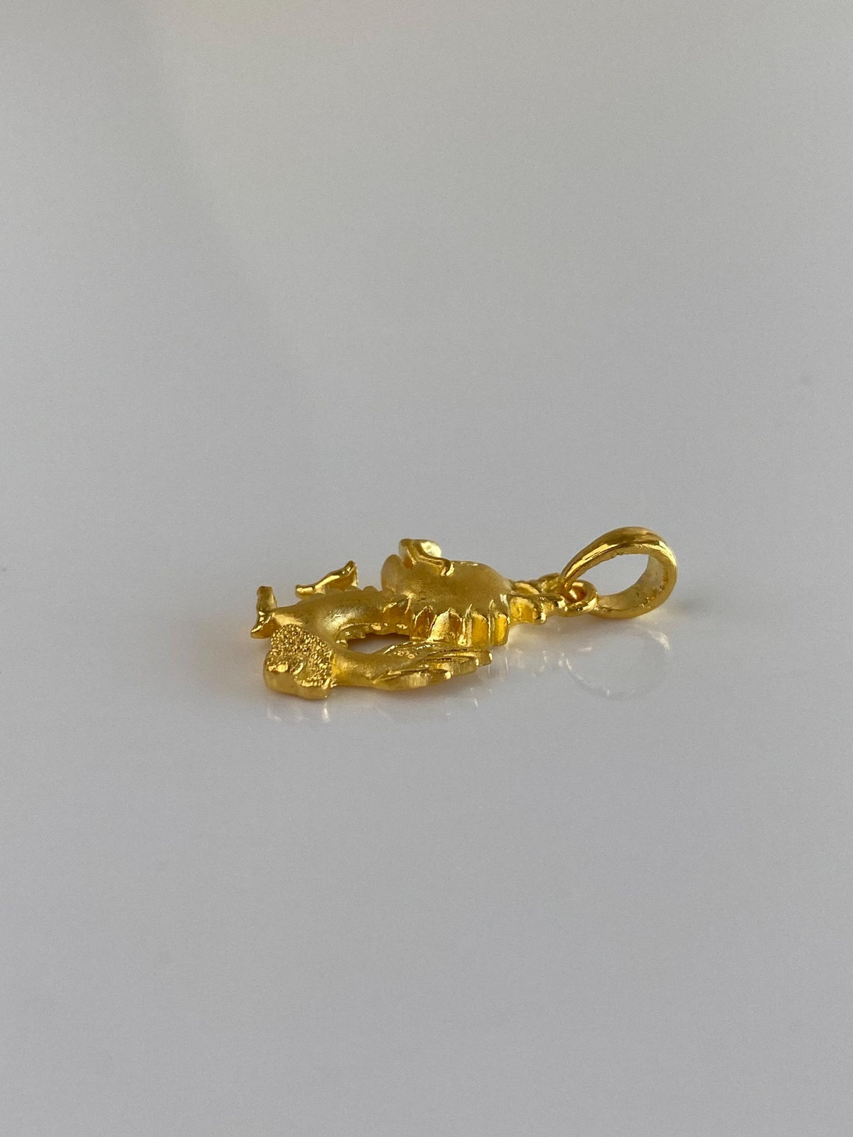 Vintage Solid 24k Yellow Gold Cartoon Dragon Charm