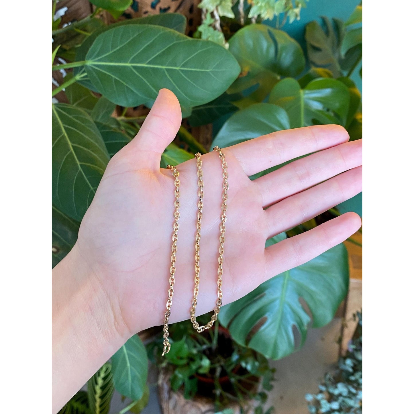 Solid 14k Yellow Gold GUCCI Mariner Link Chain Necklace - 18.25 inches