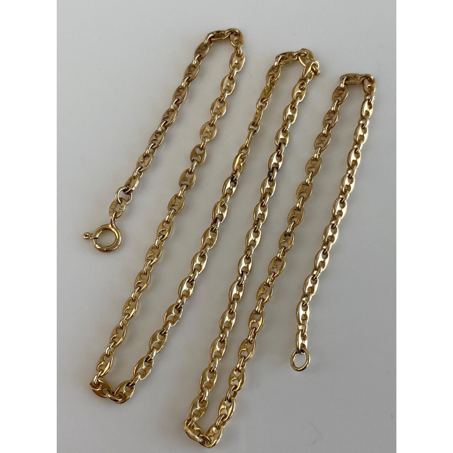 Solid 14k Yellow Gold GUCCI Mariner Link Chain Necklace - 18.25 inches