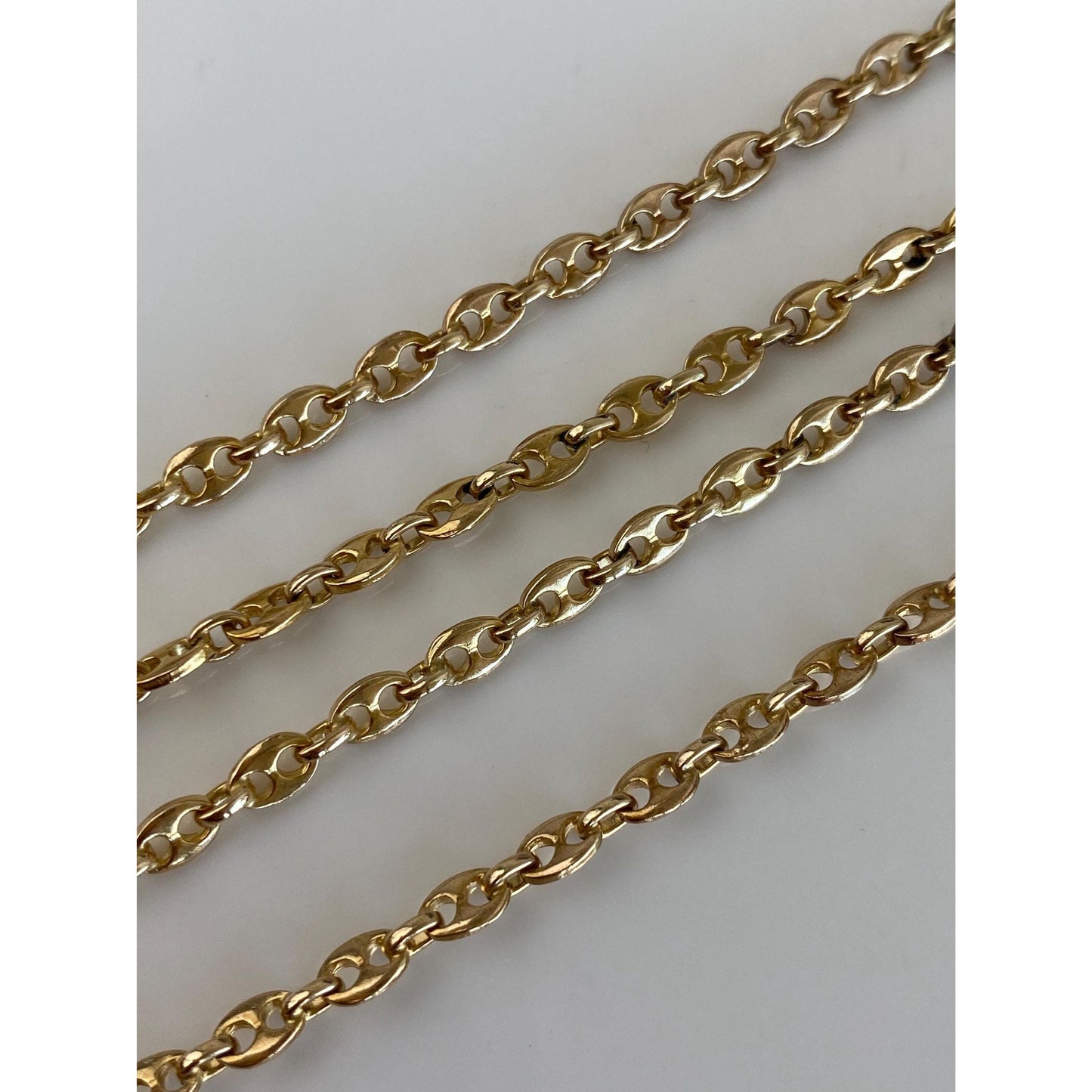 Solid 14k Yellow Gold GUCCI Mariner Link Chain Necklace - 18.25 inches