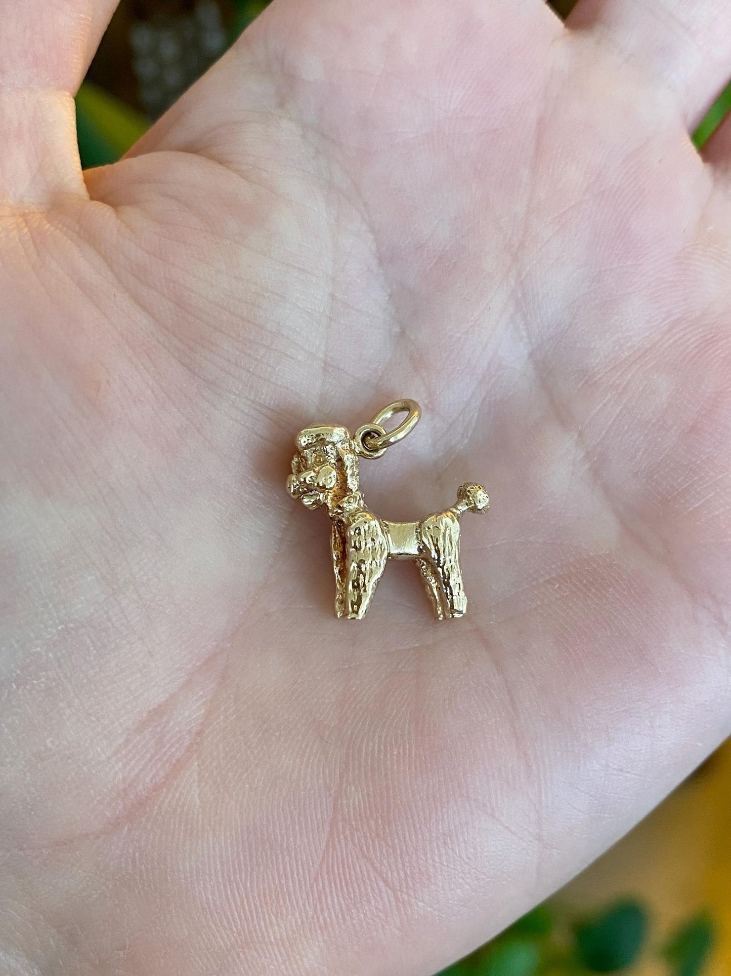Vintage Solid 10k Yellow Gold Poodle Dog Charm