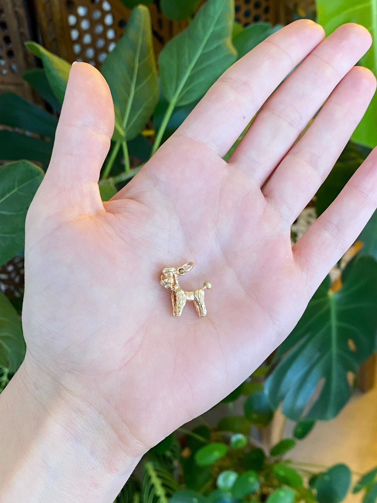 Vintage Solid 10k Yellow Gold Poodle Dog Charm