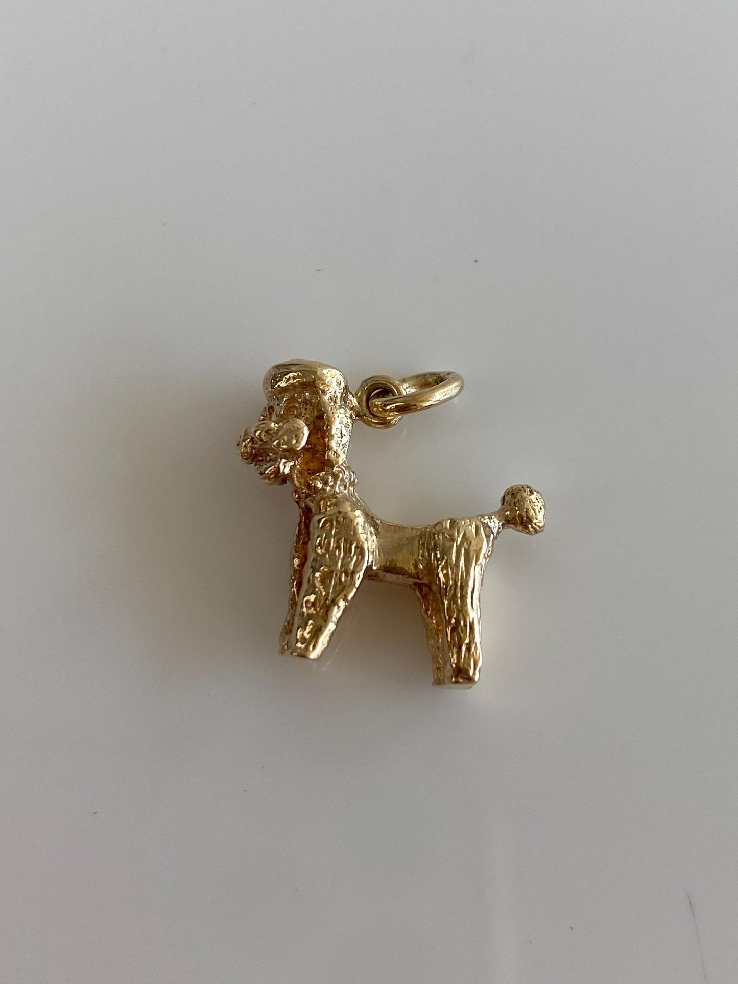 Vintage Solid 10k Yellow Gold Poodle Dog Charm