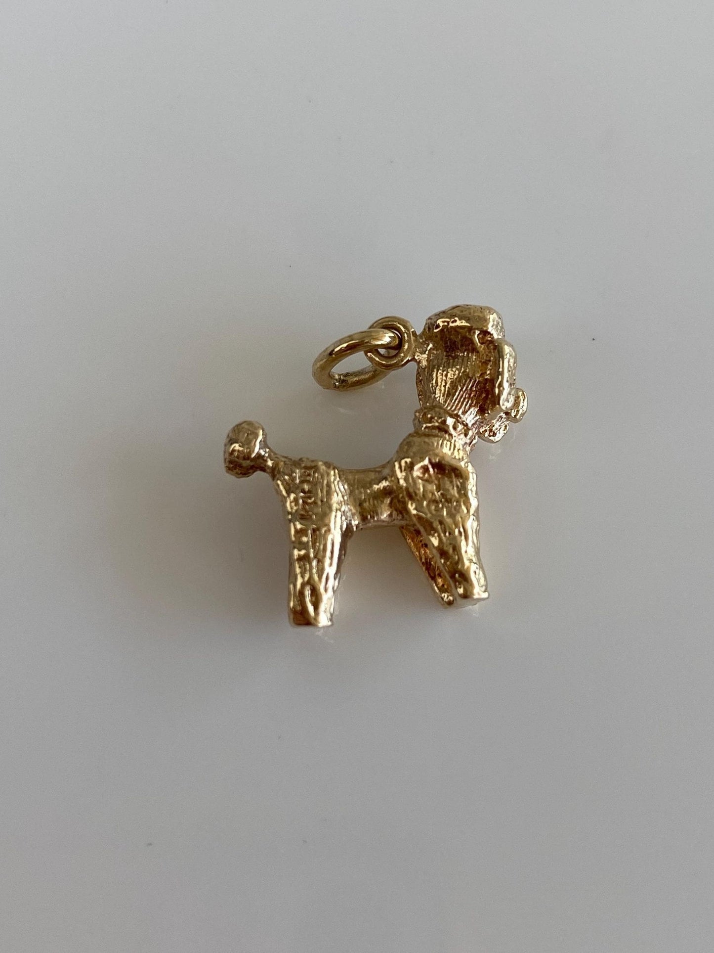 Vintage Solid 10k Yellow Gold Poodle Dog Charm