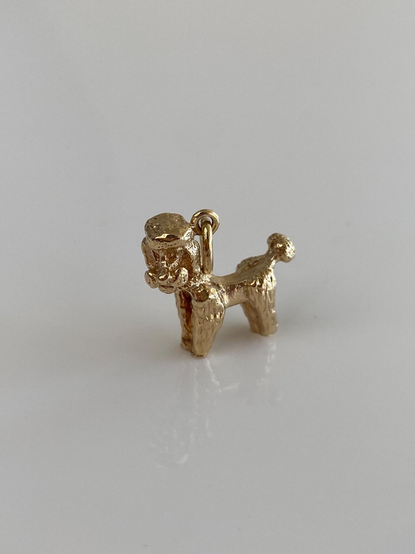 Vintage Solid 10k Yellow Gold Poodle Dog Charm
