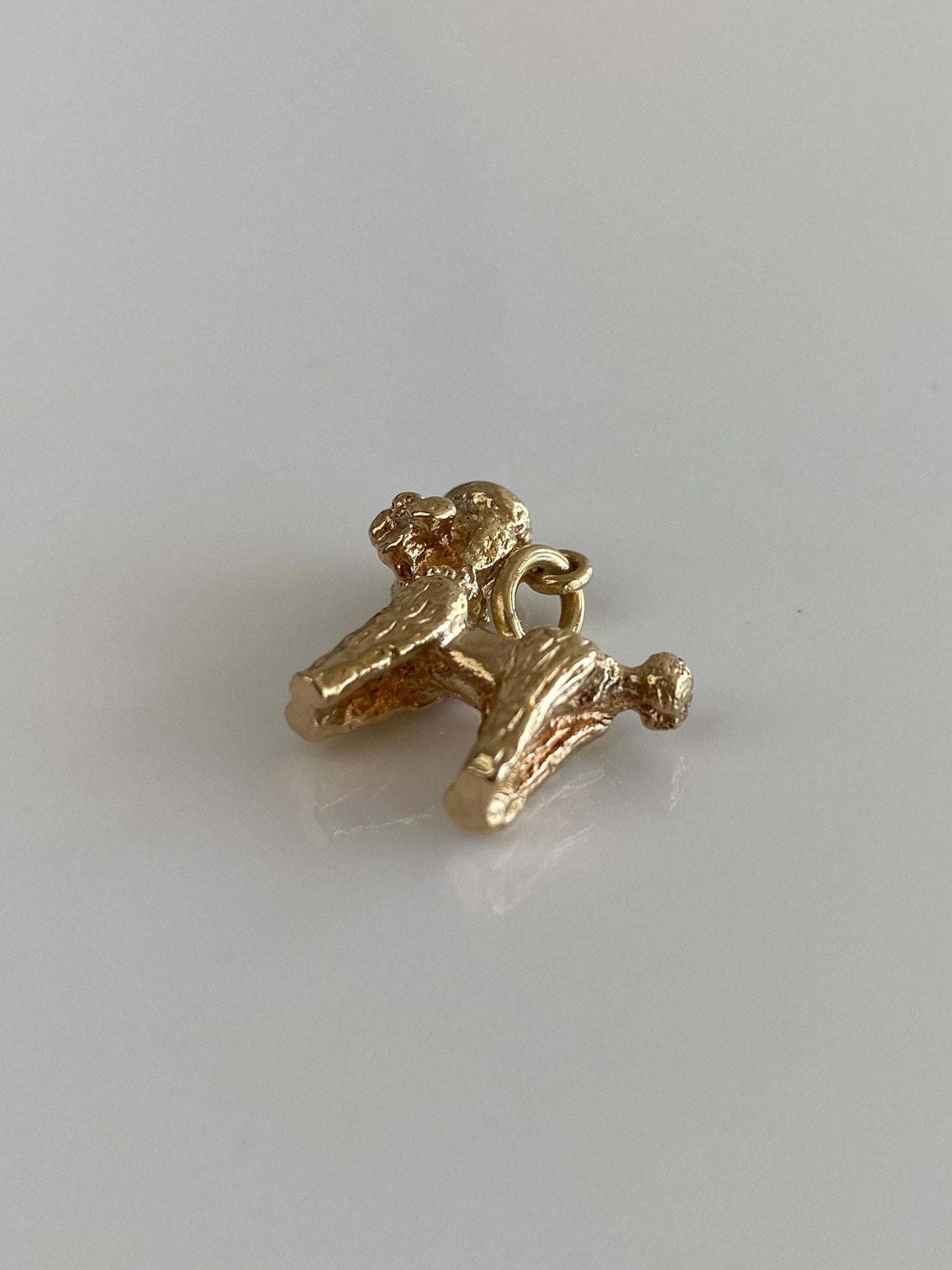 Vintage Solid 10k Yellow Gold Poodle Dog Charm