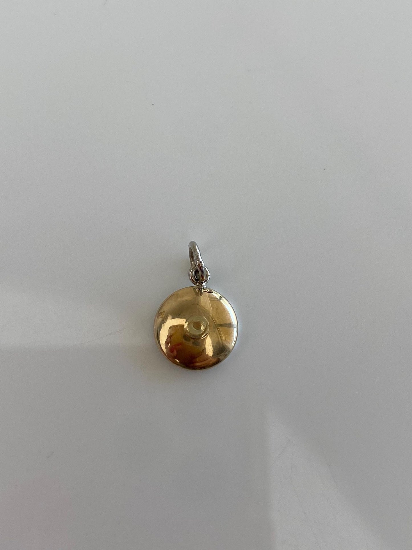Vintage Platinum & 14k Yellow Gold Diamond Abalone Cufflink Conversion Charm