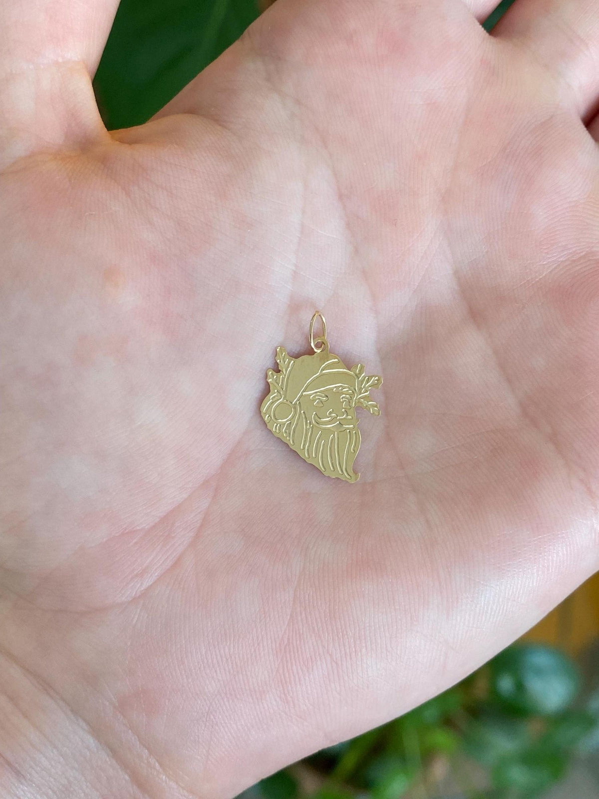 Vintage Solid 14k Yellow Gold Santa Charm