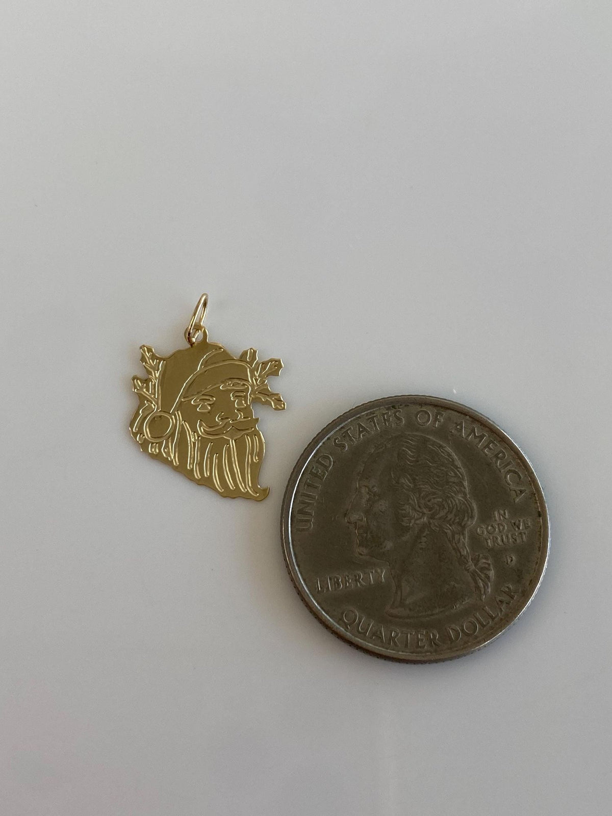 Vintage Solid 14k Yellow Gold Santa Charm