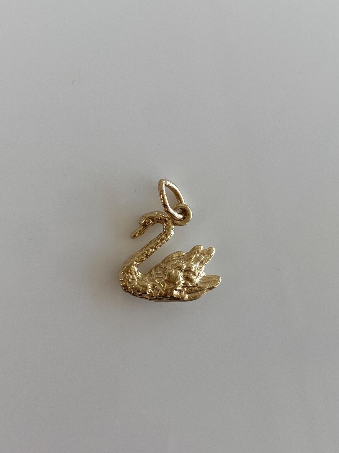 Vintage Solid 14k Yellow Gold Swan Stick Pin Conversion Charm