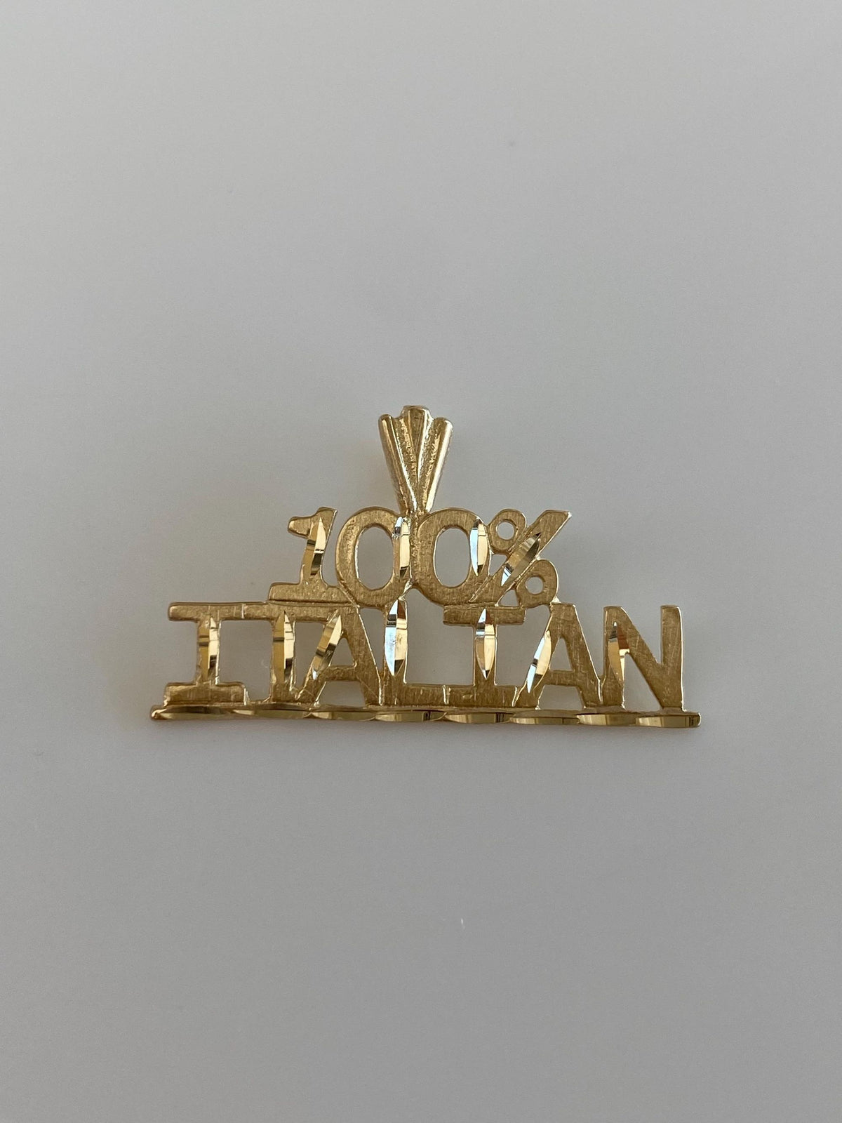 Vintage Solid 14k Yellow Gold Diamond Cut '100% Italian' Charm