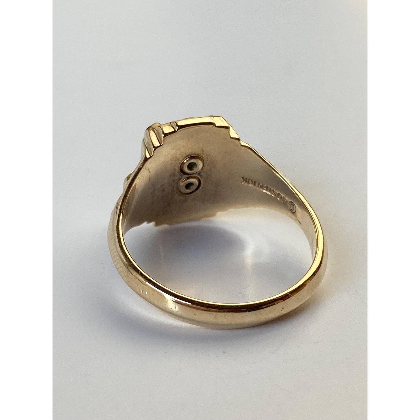 Vintage Solid 10k Yellow Gold Green Spinel 1964 Class Ring - Size 7.5