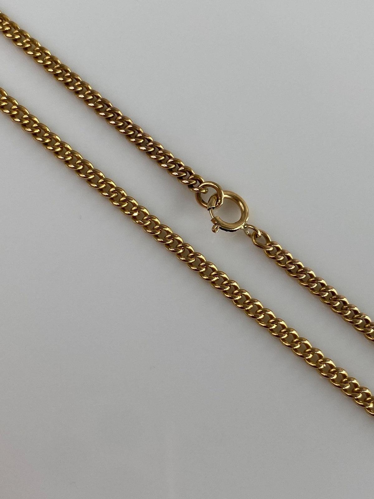 Vintage Solid 18k Yellow Gold Curb Chain Necklace - 20 inches