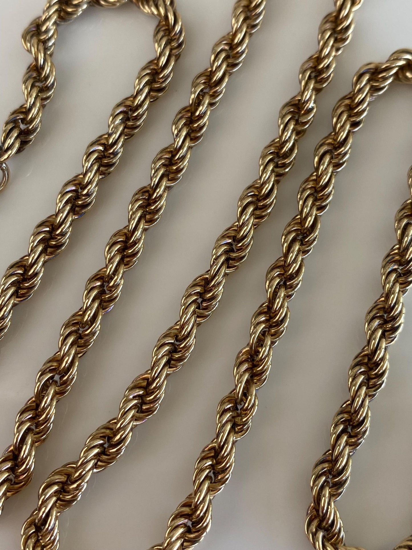 Vintage 14k Yellow Gold Rope Chain Necklace - 18.5 inches