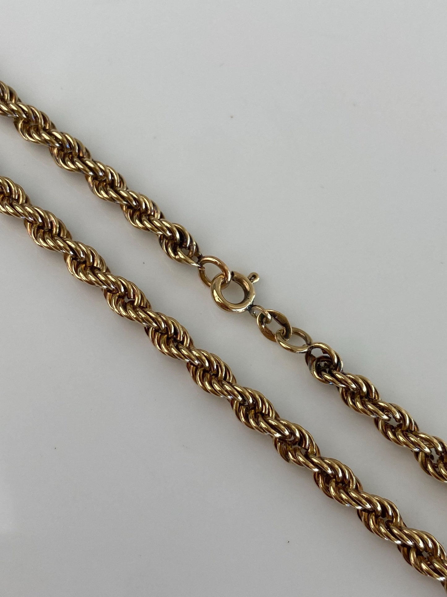 Vintage 14k Yellow Gold Rope Chain Necklace - 18.5 inches