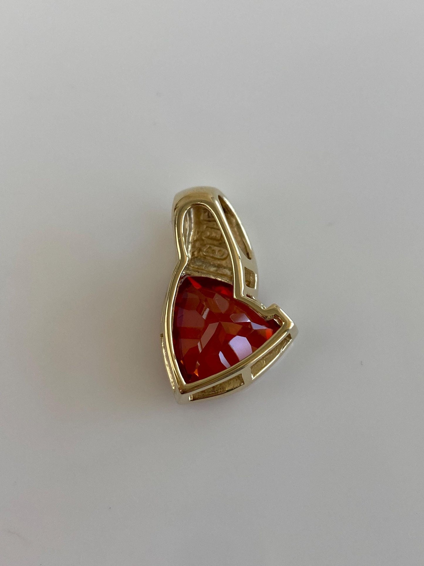 Vintage Solid 10k Yellow Gold Orange Sapphire Charm