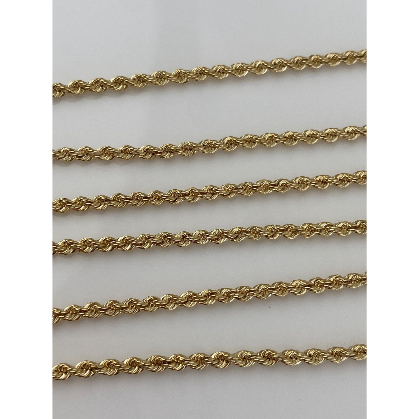 Vintage Solid 14k Yellow Gold Long Rope Chain Necklace - 24 inches