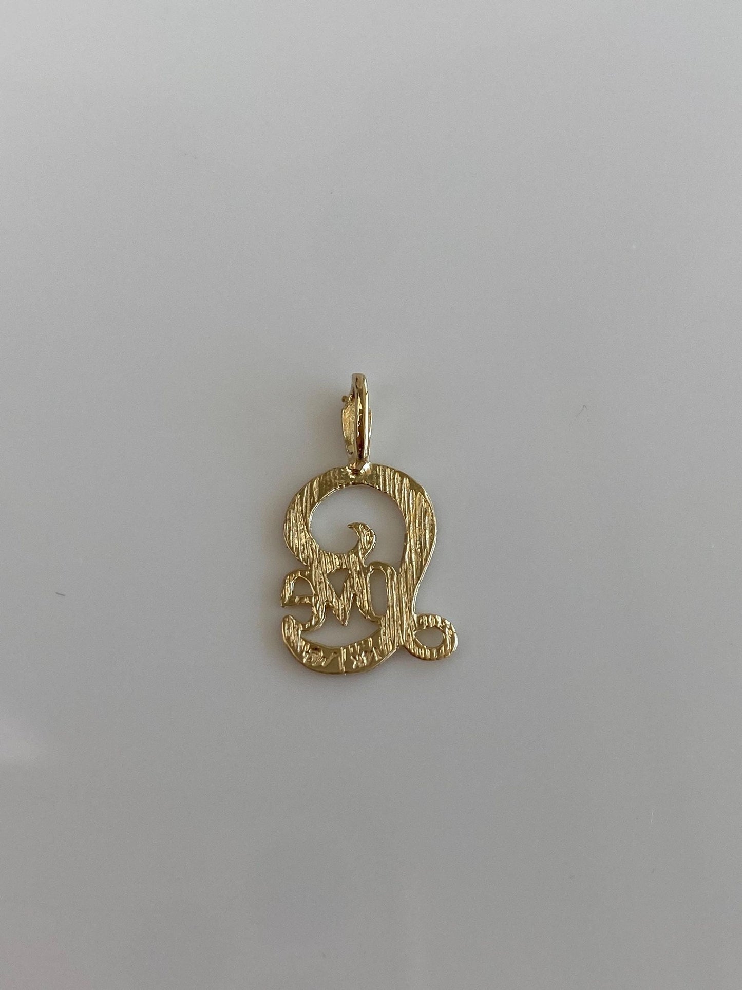 Vintage Solid 14k Yellow Gold Diamond Cut Love Charm