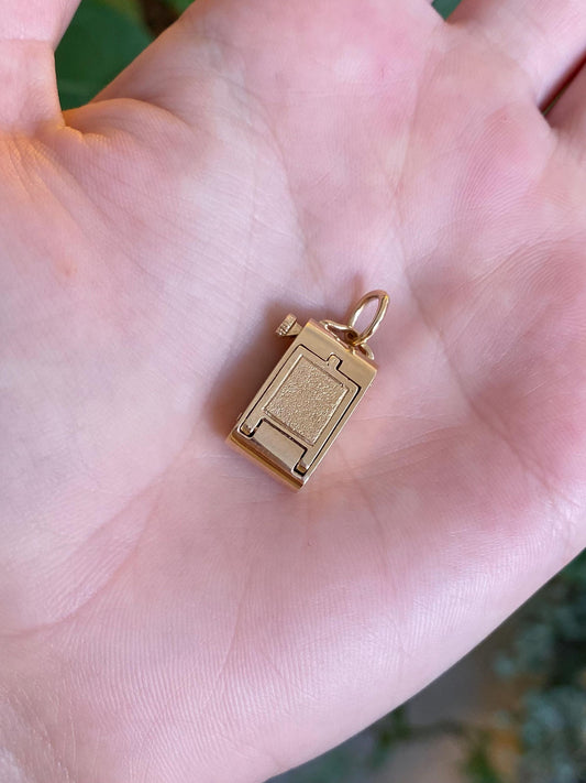 Vintage Solid 14k Yellow Gold Articulated Vintage Camera Charm