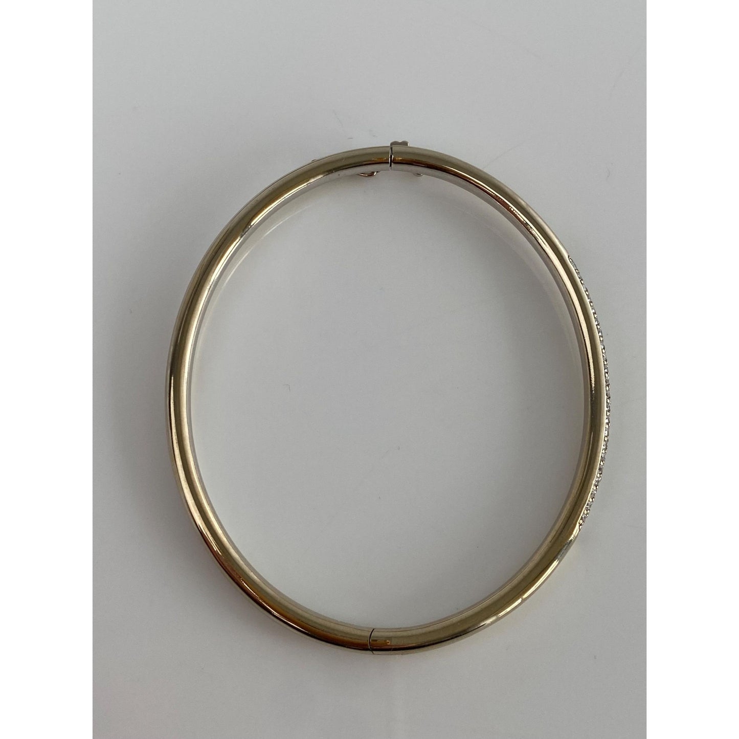 Vintage Solid 14k Yellow Gold Diamond Bangle Bracelet