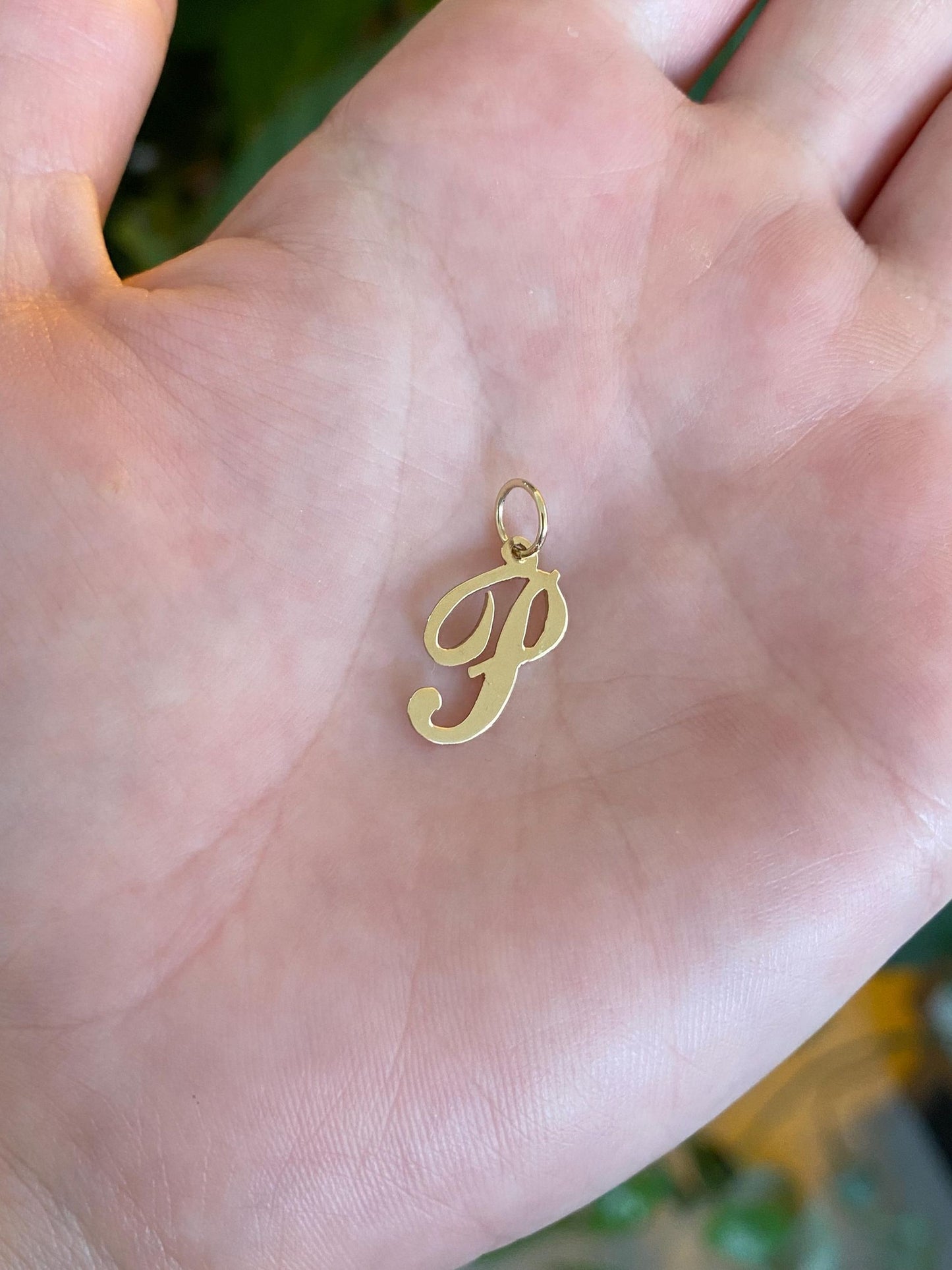 Vintage Solid 14k Yellow Gold Initial 'P' Charm