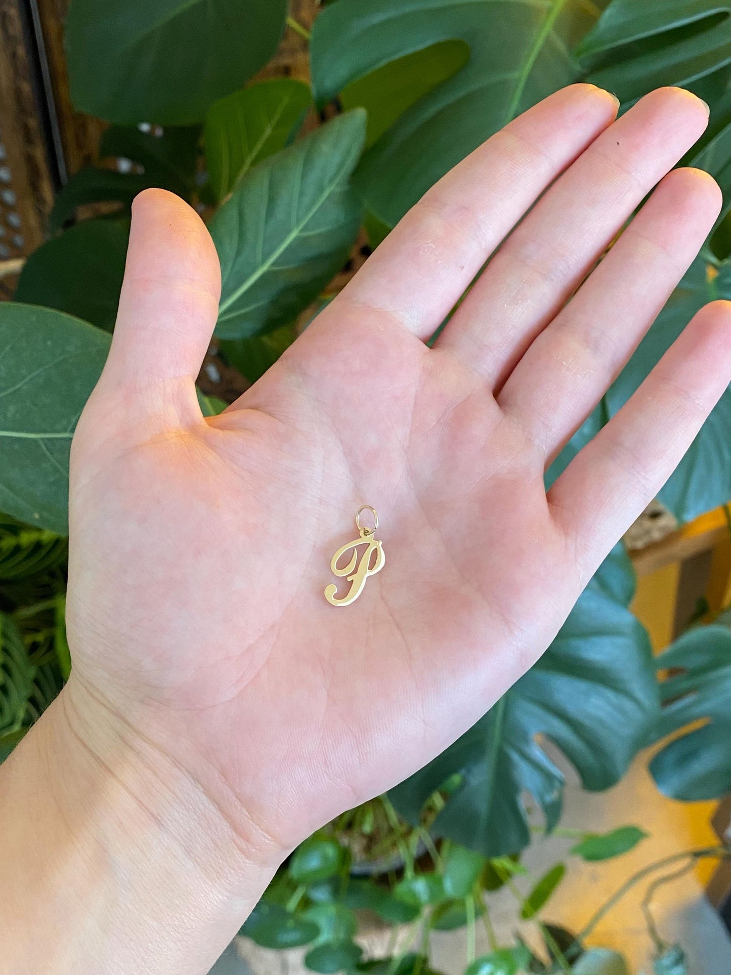 Vintage Solid 14k Yellow Gold Initial 'P' Charm