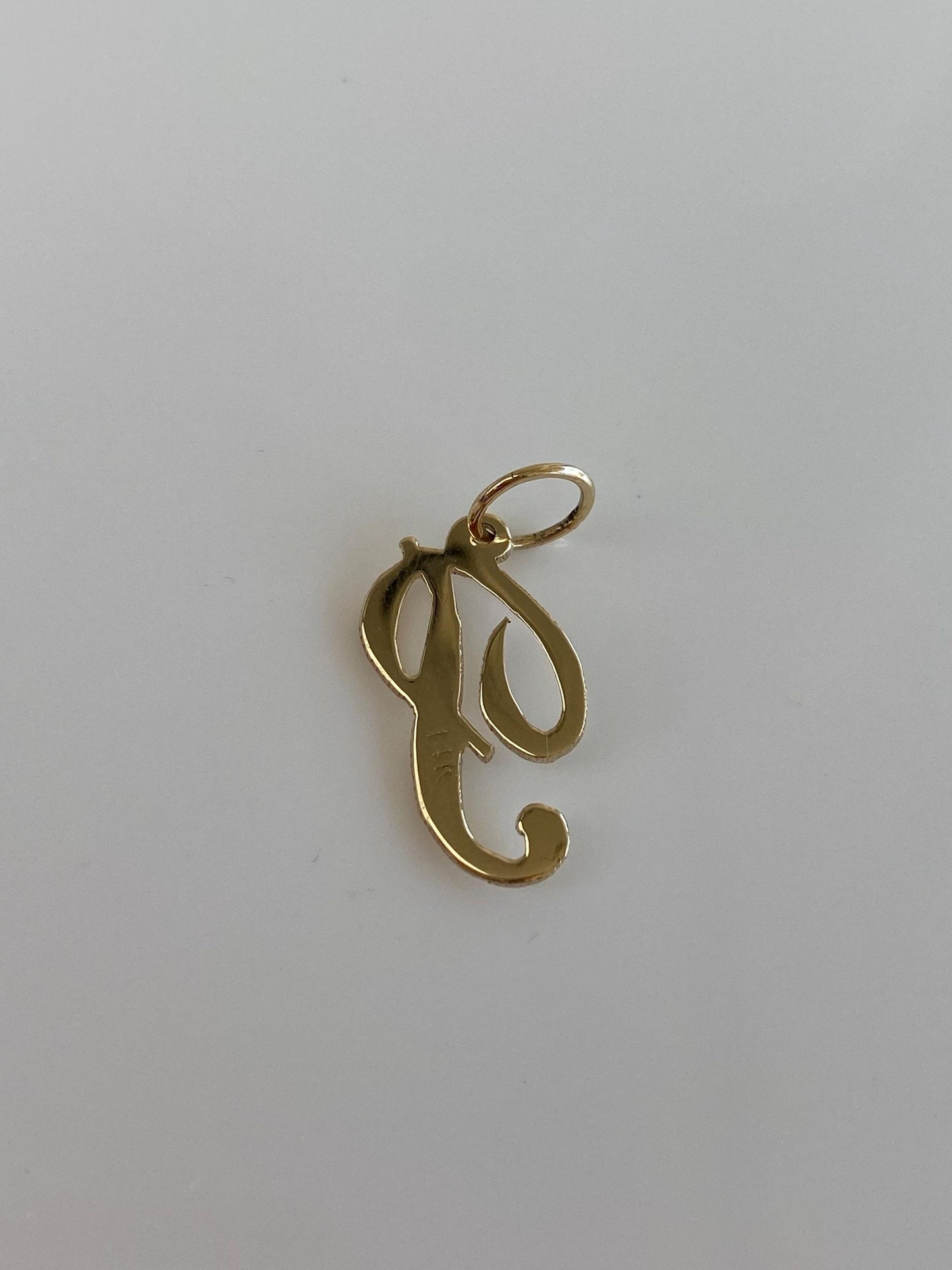 Vintage Solid 14k Yellow Gold Initial 'P' Charm