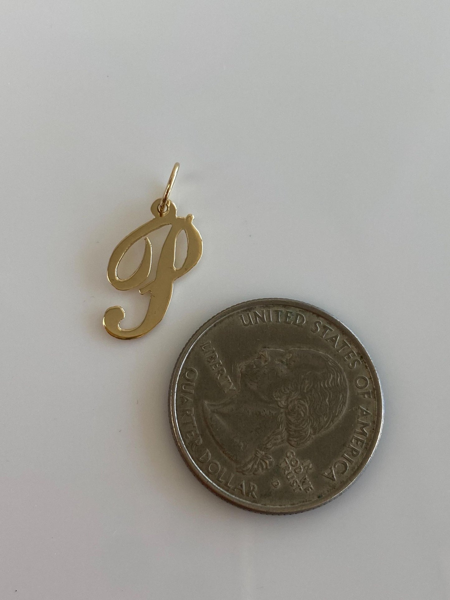 Vintage Solid 14k Yellow Gold Initial 'P' Charm