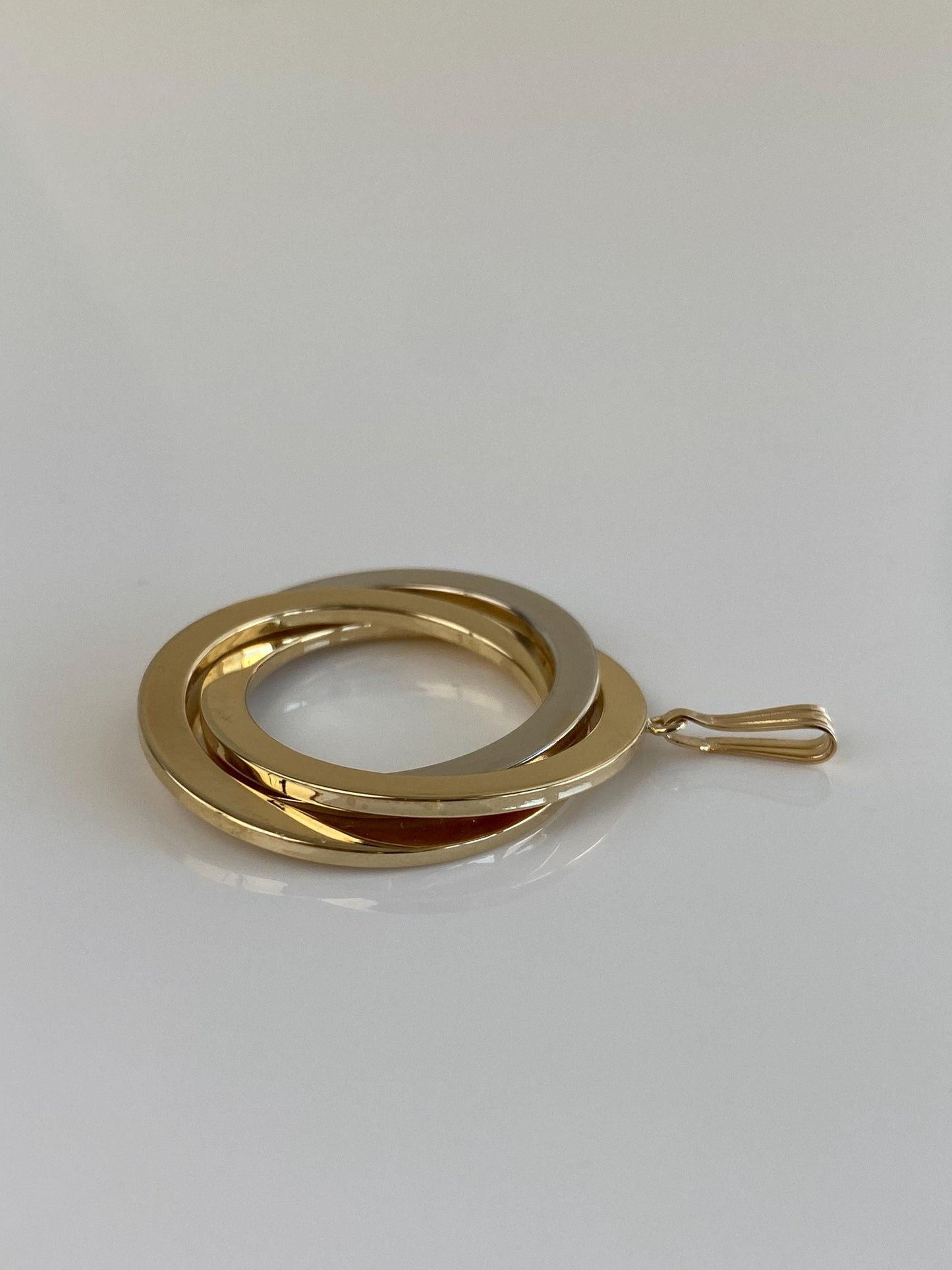 Vintage 14k White & Yellow Gold Circles Charm
