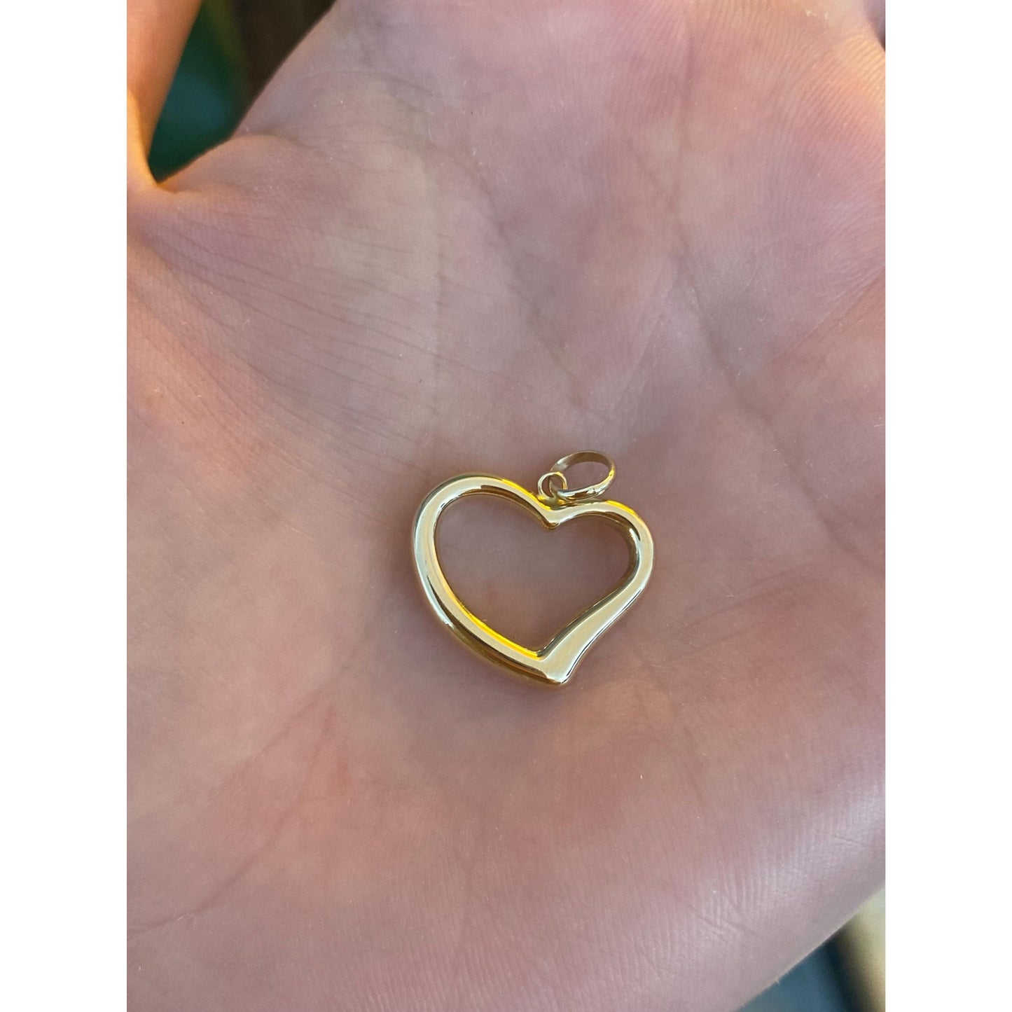 Vintage 14k Yellow Gold Open Heart Charm