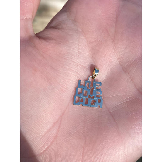 Vintage Solid 14k Yellow Gold Live Laugh Love Charm
