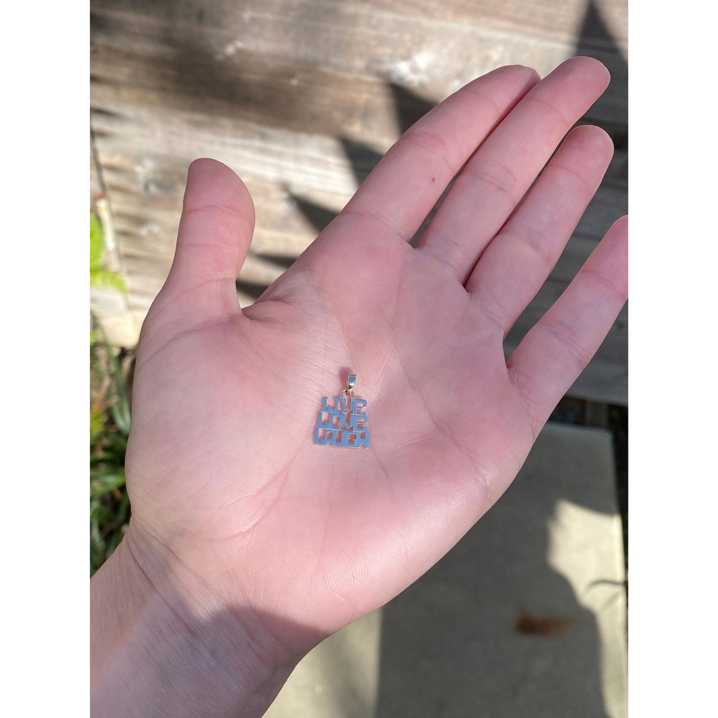 Vintage Solid 14k Yellow Gold Live Laugh Love Charm