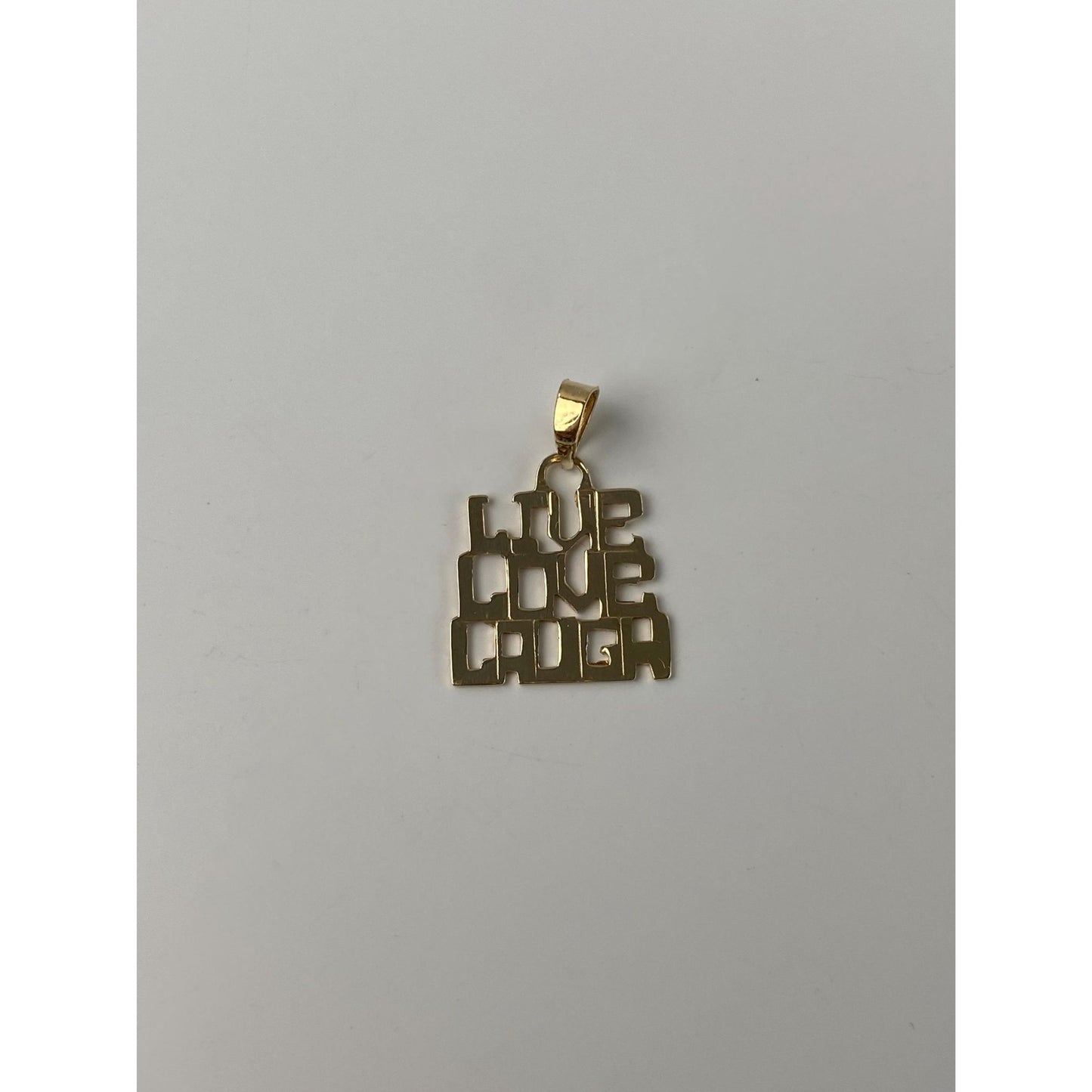 Vintage Solid 14k Yellow Gold Live Laugh Love Charm
