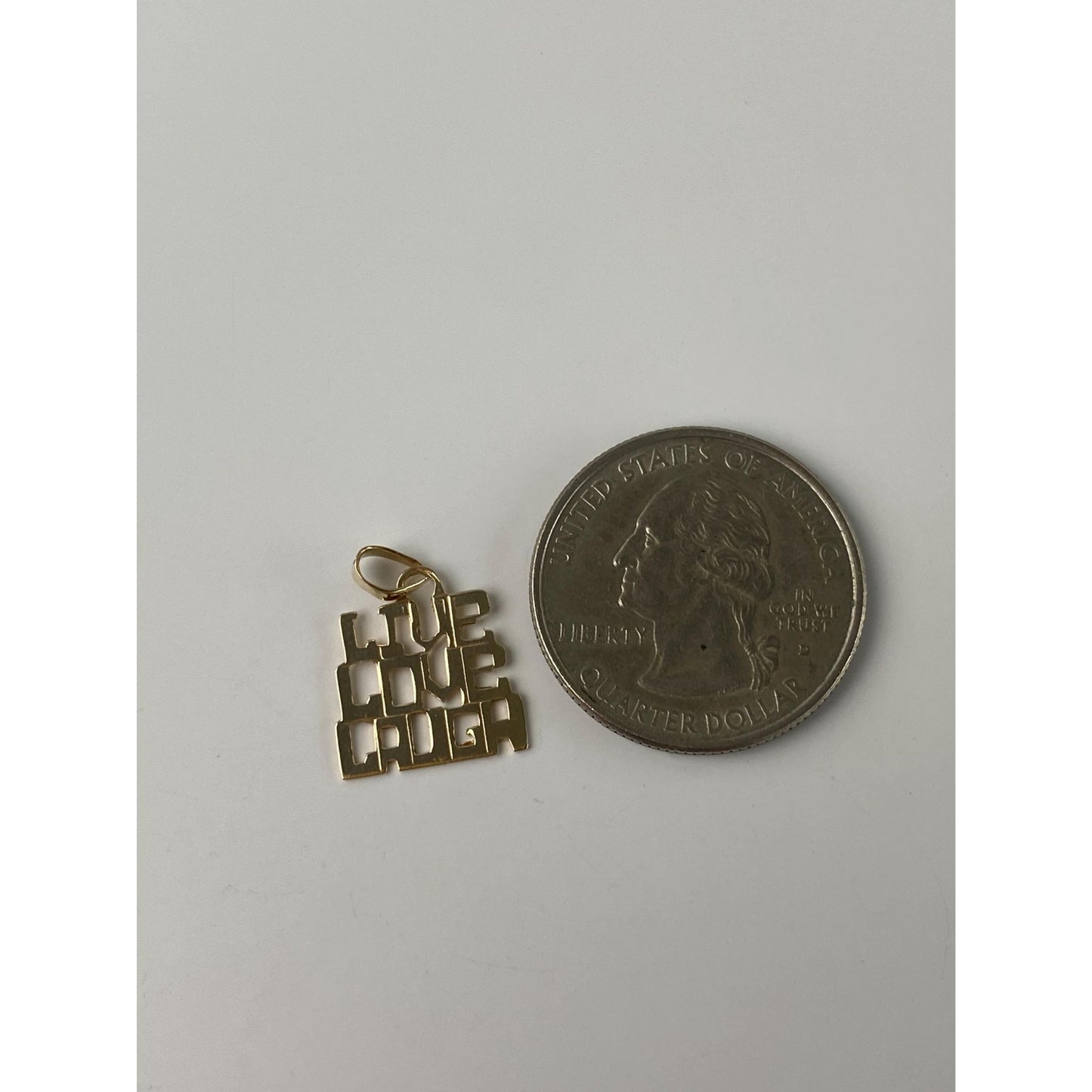 Vintage Solid 14k Yellow Gold Live Laugh Love Charm