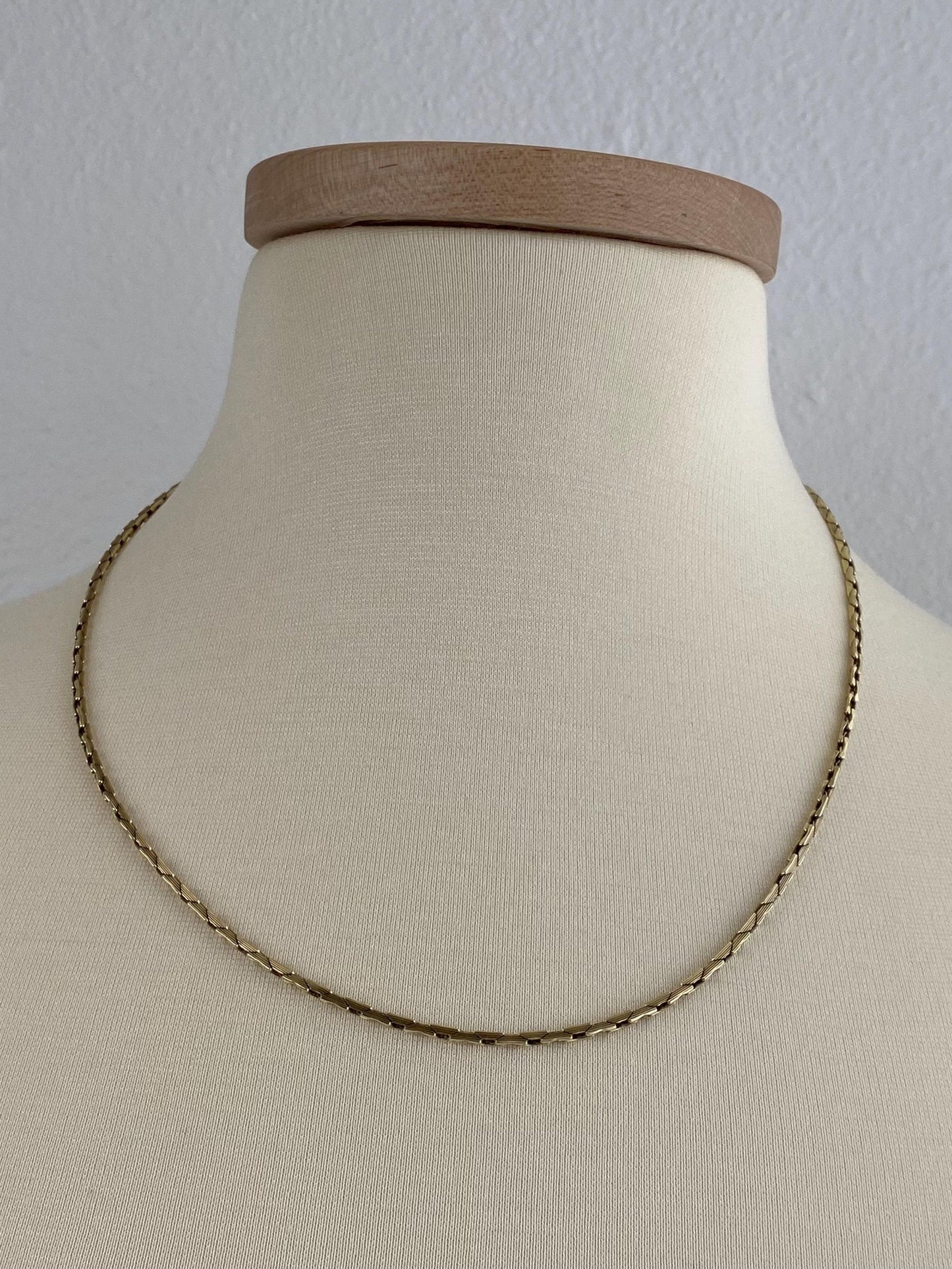 Vintage Solid 14k Yellow Gold Chunky Triangle Link Chain Necklace - 21.25 inches
