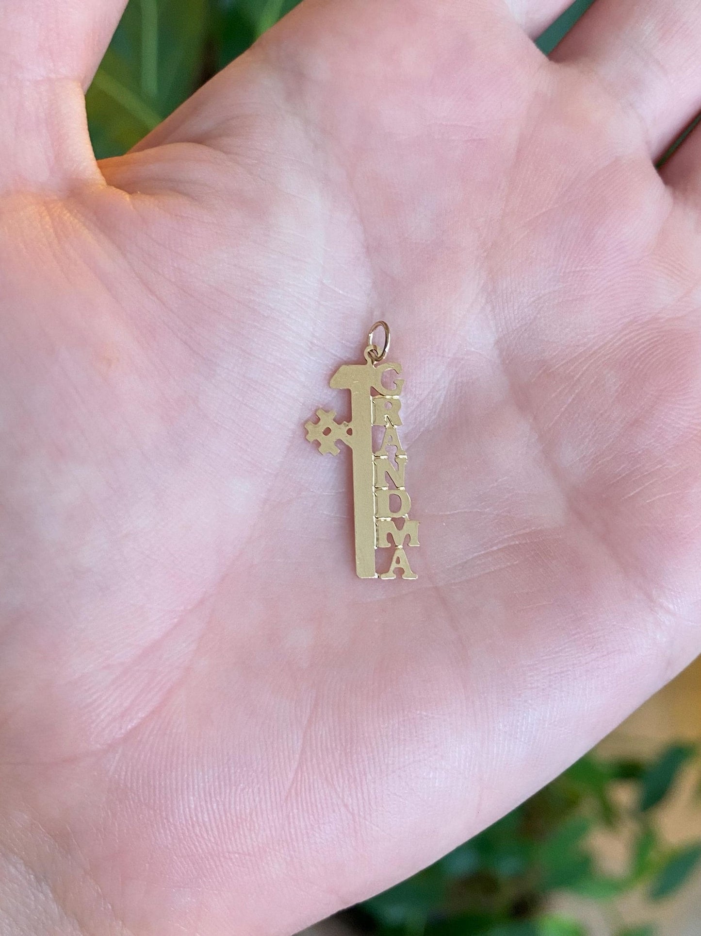 Vintage Solid 14k Yellow Gold #1 Grandma Charm