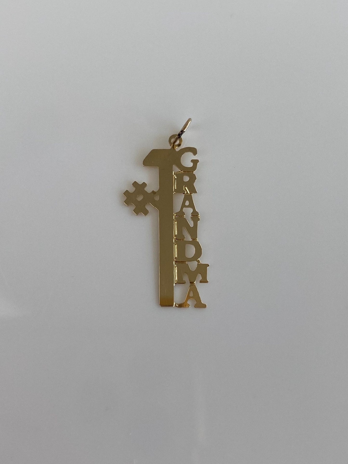 Vintage Solid 14k Yellow Gold #1 Grandma Charm