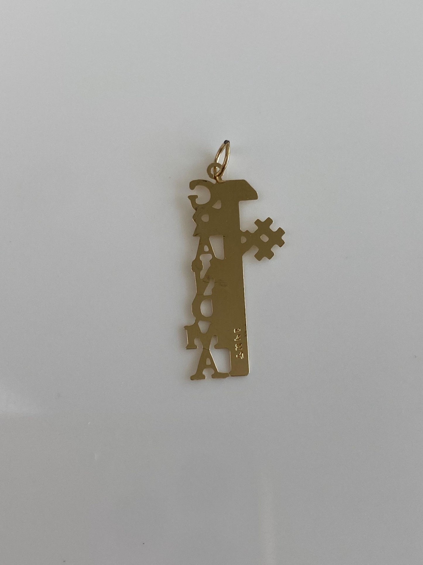 Vintage Solid 14k Yellow Gold #1 Grandma Charm