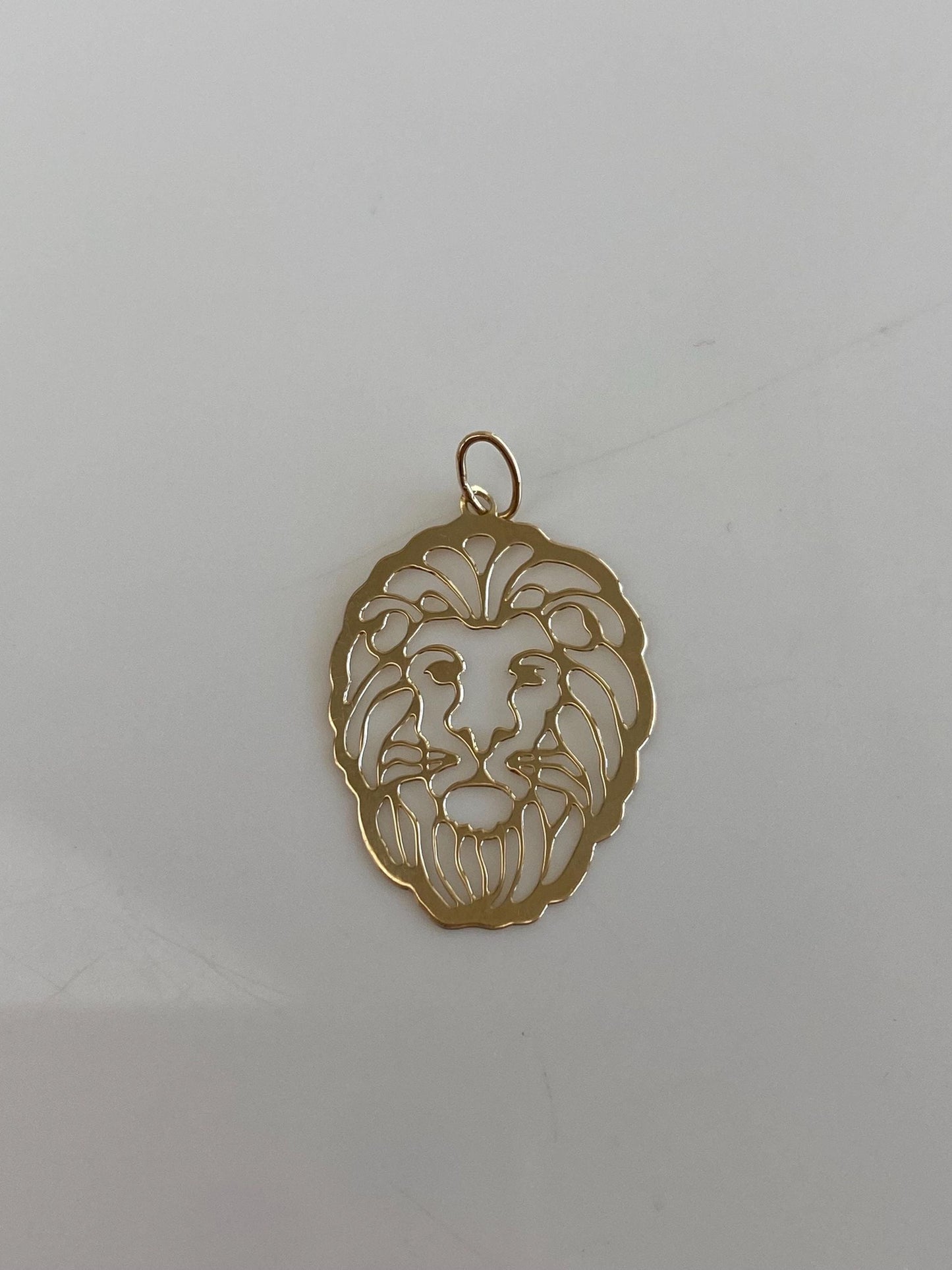 Vintage Solid 14k Yellow Gold Open Work Lion Charm