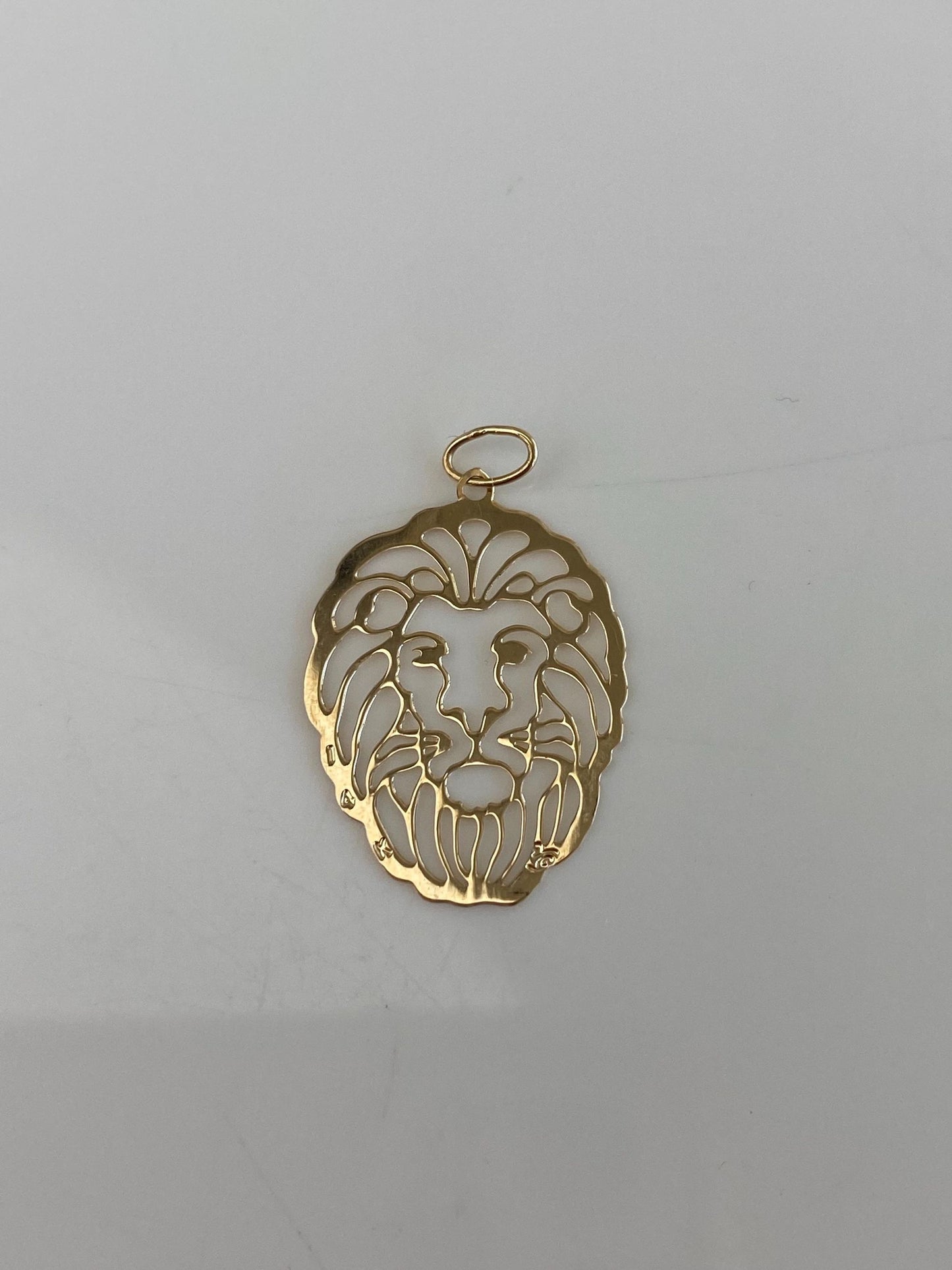 Vintage Solid 14k Yellow Gold Open Work Lion Charm