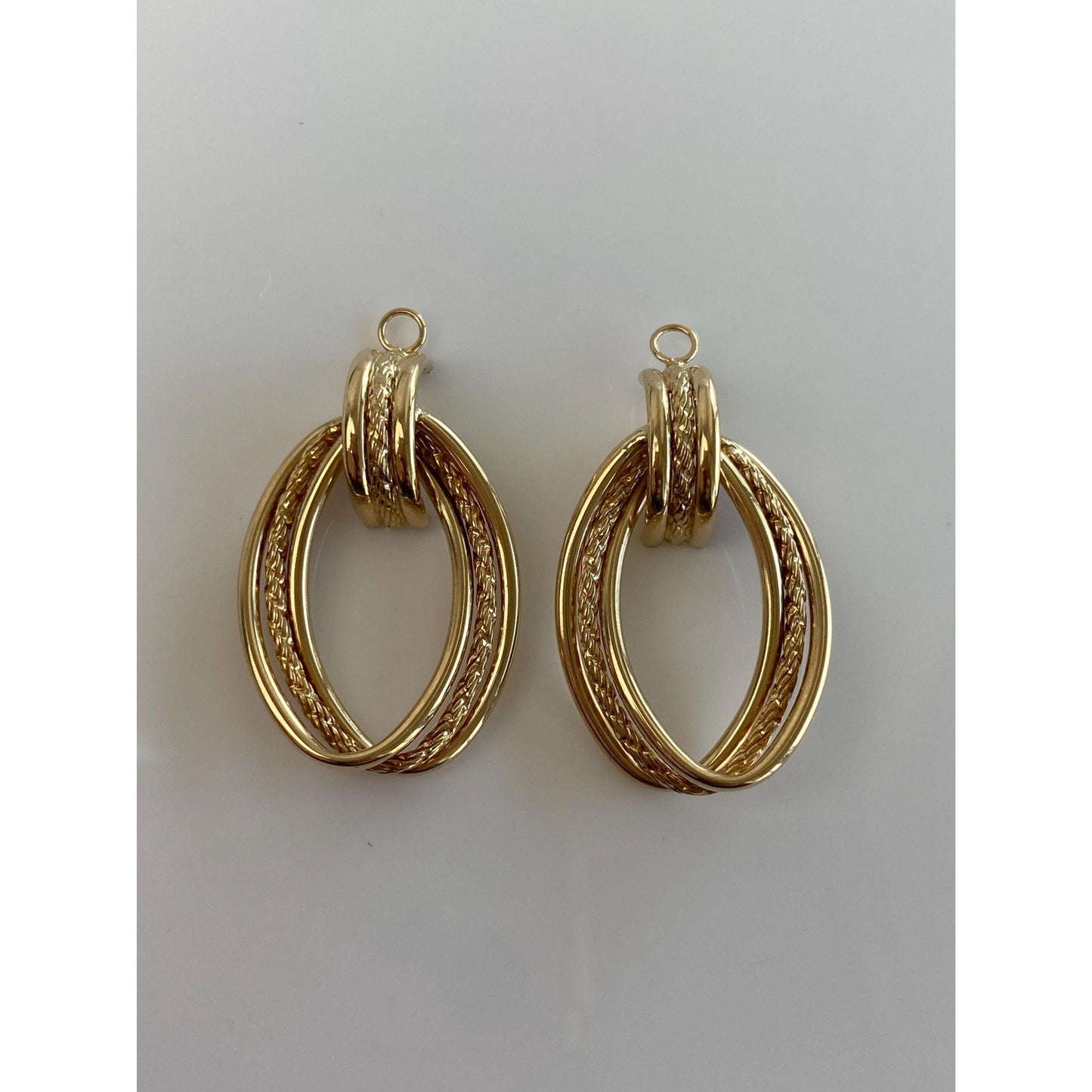 Vintage 14k Yellow Gold Layered Earring Jackets