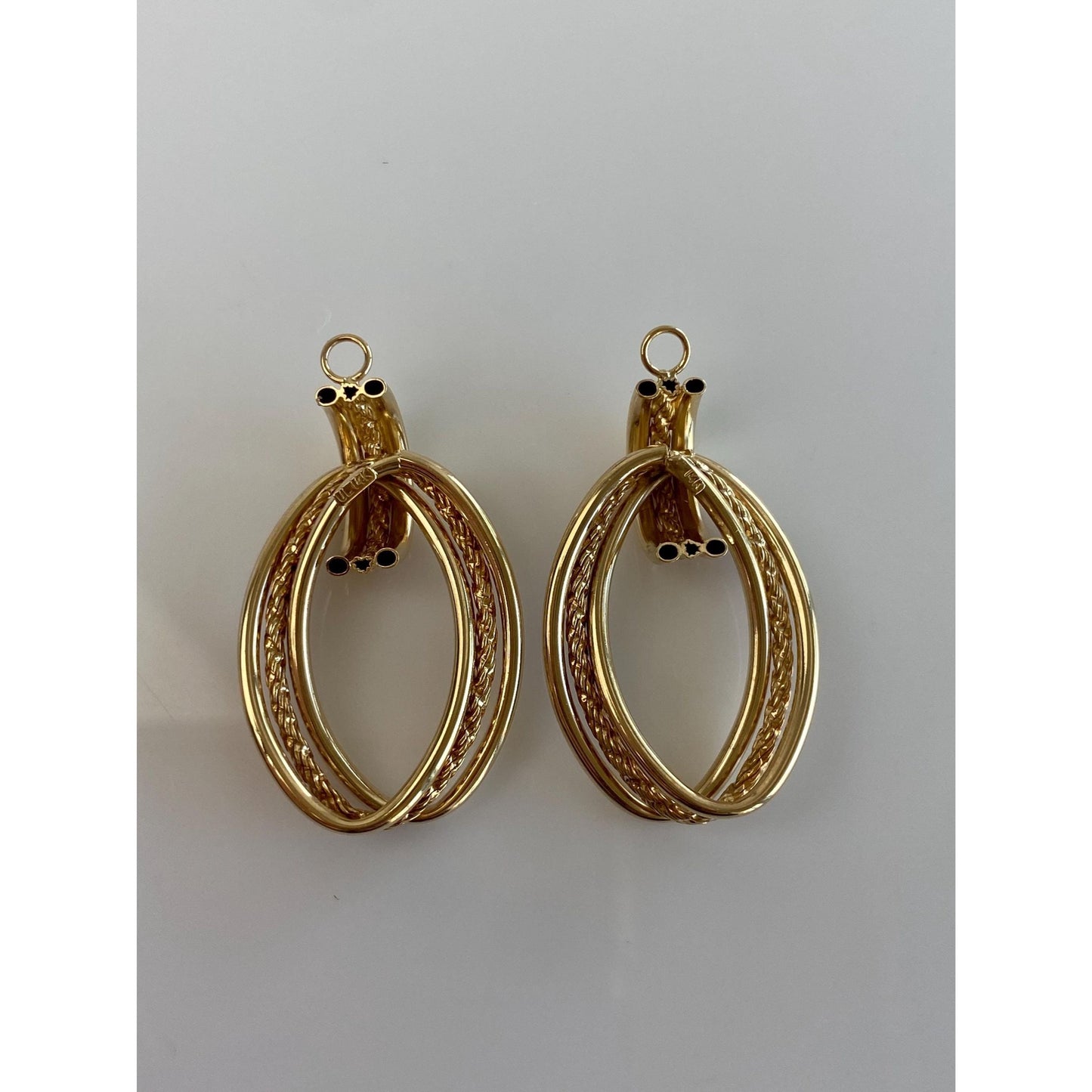 Vintage 14k Yellow Gold Layered Earring Jackets